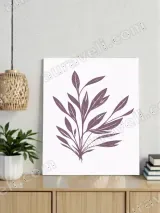 Purple Botanical Leaf Canvas Wall Art for Living Room Home Decor – view 3