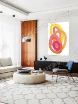 Abstract Colorful Rings Canvas Wall Art for Living Room & Bedroom Home Decor – view 4