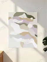 Abstract Soft-Toned Organic Shapes Canvas Wall Art for Living Room Home Decor – view 2