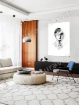 Sketch Style Portrait Canvas Wall Art for Living Room Home Decor – view 5