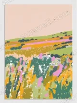 Colorful Abstract Floral Field Canvas Wall Art for Living Room Home Decor – view 3