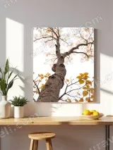 Tree Trunk with Yellow Leaves Canvas Wall Art for Living Room Home Decor – view 4
