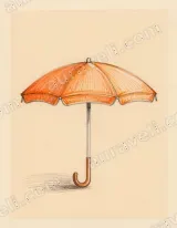 Orange Umbrella Sketch Canvas Wall Art for Living Room Home Decor wall art print
