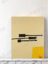 Abstract Black & Yellow Minimalist Canvas Wall Art for Living Room Decor – вид 3