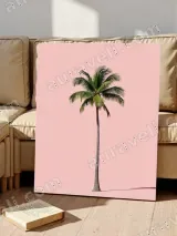 Single Palm Tree Pink Canvas Wall Art for Living Room Home Decor – вид 4
