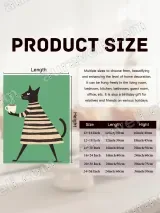 Whimsical Cat with Coffee Cup Striped Dress Canvas Wall Art for Home Decor – вид 7