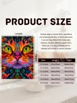 Colorful Abstract Cat Canvas Wall Art for Living Room Home Decor – вид 7