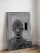 Abstract Optical Illusion Human Figure Canvas Wall Art for Home Decor – вид 3