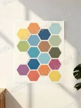 Colorful Hexagon Abstract Wall Art for Living Room Bedroom Home Decor – вид 3