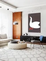 Minimalist White Goose Canvas Wall Art for Living Room Home Decor – вид 5