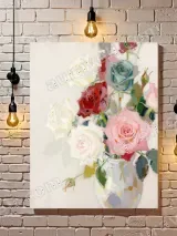 Colorful Rose Bouquet Canvas Wall Art for Living Room Bedroom Home Decor