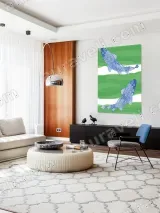 Blue Koi Fish Canvas Wall Art for Living Room Bedroom Home Decor – вид 5
