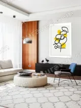 Abstract Line Art with Yellow Dots Canvas Wall Art for Living Room Home Decor – view 5