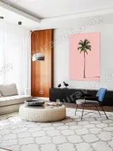 Single Palm Tree Pink Canvas Wall Art for Living Room Home Decor – вид 5