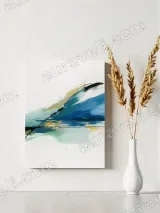 Abstract Blue & Green Wave Canvas Wall Art for Living Room Home Decor – вид 4