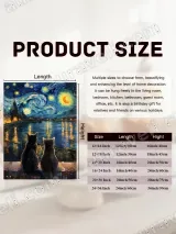 Cats Van Gogh - Style Starry Night Lake Canvas Wall Art for Home Decor – вид 7