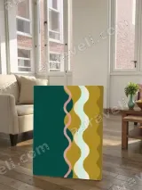 Abstract Geometric Wave Canvas Wall Art for Living Room Home Decor – view 2