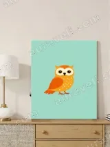 Cute Cartoon Orange Owl Canvas Wall Art for Living Room Home Decor – view 4