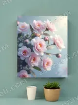 Pink Camellia Canvas Wall Art for Bedroom Living Room Decor – view 2