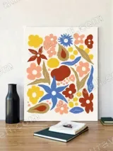Colorful Floral Canvas Wall Art for Living & Bedroom Home Decor