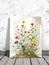 Colorful Wildflowers Canvas Wall Art for Living Bedroom Home Decor