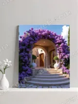 Purple Hydrangea Archway Canvas Wall Art for Home Decor – view 2