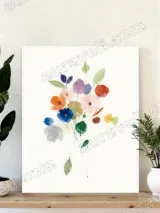 Watercolor Floral Bouquet Canvas Wall Art for Living Room Home Decor