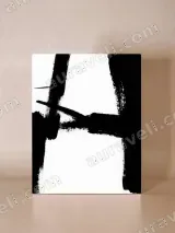 Abstract Black Brushstroke Canvas Wall Art for Living Room Home Decor – view 4
