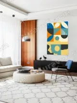 Abstract Geometric Shapes Canvas Wall Art for Living Room Home Decor – вид 5