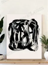 Abstract Swan Ink Brush Canvas Wall Art for Living Room Home Decor