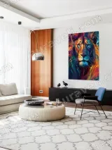 Vibrant Lion Canvas Wall Art for Living Room Home Decor – вид 5