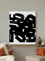 Abstract Black Graphic Canvas Wall Art for Living Room Decor – view 2