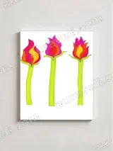 Flame - Shaped Floral Canvas Wall Art for Living Room Home Decor – вид 3