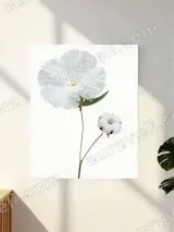 White Floral & Cotton Canvas Wall Art for Living Room & Bedroom Home Decor – вид 2