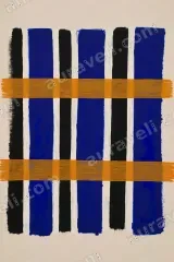 Abstract Geometric Stripe Canvas Wall Art for Living Room framed modern home decor