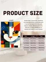 Abstract Geometric Cat Canvas Wall Art for Living Room Decor – view 7
