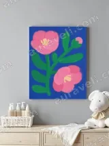 Floral Pink Flowers Canvas Wall Art for Living Room Bedroom Home Decor – вид 4