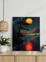 Coastal Sunset Pine Tree Canvas Wall Art for Home Decor – вид 3