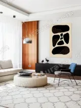 Abstract Black & Orange Dots Canvas Wall Art for Living Room Decor – вид 5