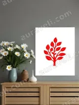 Red Leafy Tree Canvas Wall Art for Living Room Bedroom Home Decor – view 2
