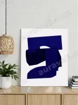 Abstract Navy Blue Geometric Wall Art for Living Room Decor – view 3