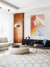 Colorful Layered Mountain Abstract Canvas Wall Art for Home Decor – view 5