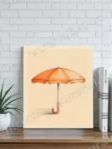 Orange Umbrella Sketch Canvas Wall Art for Living Room Home Decor