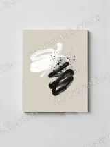 Abstract Black & White Brushstroke Canvas Wall Art for Living Room Home Decor – view 2