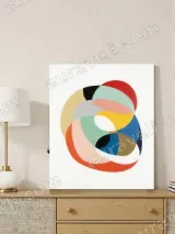 Abstract Geometric Circles Canvas Wall Art for Living Room Bedroom Home Decor – view 3