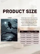 Raven on Bare Tree Moonlit River Canvas Wall Art for Home Decor – view 7