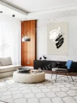 Abstract Black & White Brushstroke Canvas Wall Art for Living Room Home Decor – view 5