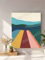 Abstract Geometric Road Landscape Canvas Wall Art for Living Room Decor – view 4