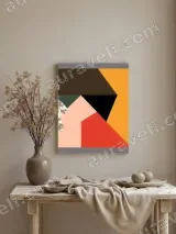 Abstract Geometric Color Block Canvas Wall Art for Living Room Home Decor – view 3