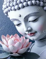 Zen Buddha & Pink Lotus Canvas Wall Art for Home Decor wall art print